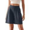 imageODODOS Modal Soft Wide Leg Shorts for Women High Waist Casual Relaxed Shorts with PocketsInseam 4quot 6quotNavy