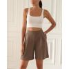 imageODODOS Modal Soft Wide Leg Shorts for Women High Waist Casual Relaxed Shorts with PocketsInseam 4quot 6quotNutria