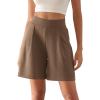 imageODODOS Modal Soft Wide Leg Shorts for Women High Waist Casual Relaxed Shorts with PocketsInseam 4quot 6quotNutria