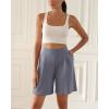 imageODODOS Modal Soft Wide Leg Shorts for Women High Waist Casual Relaxed Shorts with PocketsInseam 4quot 6quotPurple Gray