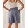 imageODODOS Modal Soft Wide Leg Shorts for Women High Waist Casual Relaxed Shorts with PocketsInseam 4quot 6quotPurple Gray