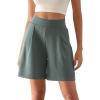 imageODODOS Modal Soft Wide Leg Shorts for Women High Waist Casual Relaxed Shorts with PocketsInseam 4quot 6quotSlate Green