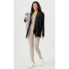 imageODODOS Womens Drape Open Front Cardigans Cozy Soft Long Sleeve Casual Wrap Outerwear with Pockets Thumb HoleBlack
