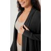 imageODODOS Womens Drape Open Front Cardigans Cozy Soft Long Sleeve Casual Wrap Outerwear with Pockets Thumb HoleBlack