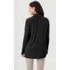 imageODODOS Womens Drape Open Front Cardigans Cozy Soft Long Sleeve Casual Wrap Outerwear with Pockets Thumb HoleBlack