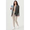 imageODODOS Womens Drape Open Front Cardigans Cozy Soft Long Sleeve Casual Wrap Outerwear with Pockets Thumb HoleCharcoal