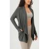 imageODODOS Womens Drape Open Front Cardigans Cozy Soft Long Sleeve Casual Wrap Outerwear with Pockets Thumb HoleCharcoal