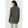 imageODODOS Womens Drape Open Front Cardigans Cozy Soft Long Sleeve Casual Wrap Outerwear with Pockets Thumb HoleCharcoal