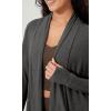 imageODODOS Womens Drape Open Front Cardigans Cozy Soft Long Sleeve Casual Wrap Outerwear with Pockets Thumb HoleCharcoal Heather