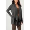 imageODODOS Womens Drape Open Front Cardigans Cozy Soft Long Sleeve Casual Wrap Outerwear with Pockets Thumb HoleCharcoal Heather