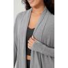 imageODODOS Womens Drape Open Front Cardigans Cozy Soft Long Sleeve Casual Wrap Outerwear with Pockets Thumb HoleGrey Heather