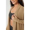 imageODODOS Womens Drape Open Front Cardigans Cozy Soft Long Sleeve Casual Wrap Outerwear with Pockets Thumb HoleMustard Gold