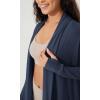 imageODODOS Womens Drape Open Front Cardigans Cozy Soft Long Sleeve Casual Wrap Outerwear with Pockets Thumb HoleNavy