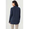 imageODODOS Womens Drape Open Front Cardigans Cozy Soft Long Sleeve Casual Wrap Outerwear with Pockets Thumb HoleNavy