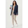 imageODODOS Womens Drape Open Front Cardigans Cozy Soft Long Sleeve Casual Wrap Outerwear with Pockets Thumb HoleNavy