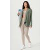imageODODOS Womens Drape Open Front Cardigans Cozy Soft Long Sleeve Casual Wrap Outerwear with Pockets Thumb HoleOil Green