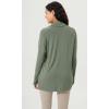 imageODODOS Womens Drape Open Front Cardigans Cozy Soft Long Sleeve Casual Wrap Outerwear with Pockets Thumb HoleOil Green