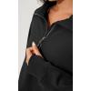 imageODODOS Womens Fleece Lined Half Zip Sweatshirts Funnel Neck Long Sleeve Oversized Pullover Fall Winter OutfitsBlack