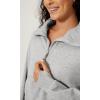 imageODODOS Womens Fleece Lined Half Zip Sweatshirts Funnel Neck Long Sleeve Oversized Pullover Fall Winter OutfitsHeather Grey