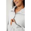 imageODODOS Womens Fleece Lined Half Zip Sweatshirts Funnel Neck Long Sleeve Oversized Pullover Fall Winter OutfitsHeather White