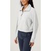 imageODODOS Womens Fleece Lined Half Zip Sweatshirts Funnel Neck Long Sleeve Oversized Pullover Fall Winter OutfitsHeather White