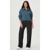 imageODODOS Womens Fleece Lined Half Zip Sweatshirts Funnel Neck Long Sleeve Oversized Pullover Fall Winter OutfitsInk Blue