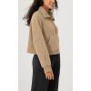 imageODODOS Womens Fleece Lined Half Zip Sweatshirts Funnel Neck Long Sleeve Oversized Pullover Fall Winter OutfitsKhaki