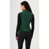 imageODODOS Womens Padded Vest with Pockets Athletic Stand Collar Sleeveless Warm Outerwear Zip Up GiletGreen