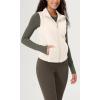 imageODODOS Womens Padded Vest with Pockets Athletic Stand Collar Sleeveless Warm Outerwear Zip Up GiletWhite