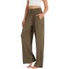 imageODODOS Womens Wide Leg Palazzo Lounge Pants with Pockets Light Weight Loose Comfy Casual Pajama Pants262830quot32quot InseamBrownie