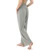 imageODODOS Womens Wide Leg Palazzo Lounge Pants with Pockets Light Weight Loose Comfy Casual Pajama Pants262830quot32quot InseamGray Heather