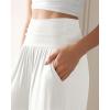 imageODODOS Womens Wide Leg Palazzo Lounge Pants with Pockets Light Weight Loose Comfy Casual Pajama Pants262830quot32quot InseamOffwhite