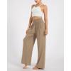 imageODODOS Womens Wide Leg Palazzo Lounge Pants with Pockets Light Weight Loose Comfy Casual Pajama Pants262830quot32quot InseamPeanut