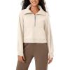imageODODOS Womens Fleece Lined Half Zip Sweatshirts Funnel Neck Long Sleeve Oversized Pullover Fall Winter OutfitsCream