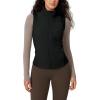 imageODODOS Womens Padded Vest with Pockets Athletic Stand Collar Sleeveless Warm Outerwear Zip Up GiletBlack