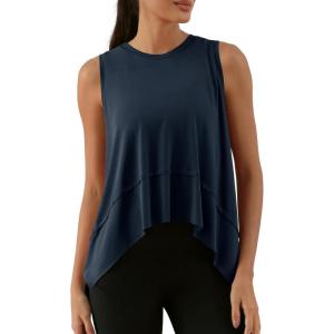 imageODODOS Modal Soft Sleeveless Crop Top for Women Athletic Tee Gym Workout Cropped Yoga TankMidnight Long