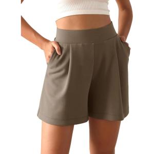 imageODODOS Modal Soft Wide Leg Shorts for Women High Waist Casual Relaxed Shorts with PocketsInseam 4quot 6quotEspresso