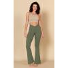 imageODODOS Cloud Feeling Flared Pants for Women Twist High Waist Casual Bootcut Yoga Pants  30quot  32quot InseamDark Olive