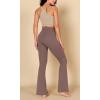 imageODODOS Cloud Feeling Flared Pants for Women Twist High Waist Casual Bootcut Yoga Pants  30quot  32quot InseamPurple Taupe
