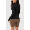 imageODODOS Cloud Feeling Long Sleeve Shirts with Thumb Hole for Women Mock Neck Yoga TShirts Workout TopsBlack
