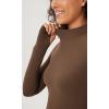 imageODODOS Cloud Feeling Long Sleeve Shirts with Thumb Hole for Women Mock Neck Yoga TShirts Workout TopsBrunette