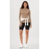 imageODODOS Cloud Feeling Long Sleeve Shirts with Thumb Hole for Women Mock Neck Yoga TShirts Workout TopsLight Brown