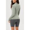 imageODODOS Cloud Feeling Long Sleeve Shirts with Thumb Hole for Women Mock Neck Yoga TShirts Workout TopsLime Stone
