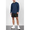 imageODODOS Mens Quick Dry Long Sleeve Shirts UPF 50 Sun Protection SPF Athletic Tops Workout Fishing TShirtsNavy Heather