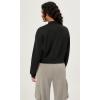imageODODOS Modal Soft FullZip Bomber Jacket for Women Long Sleeve Casual Fall Outfit Crop Top with PocketsBlack