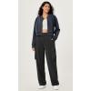 imageODODOS Modal Soft FullZip Bomber Jacket for Women Long Sleeve Casual Fall Outfit Crop Top with PocketsBlue Navy