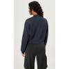 imageODODOS Modal Soft FullZip Bomber Jacket for Women Long Sleeve Casual Fall Outfit Crop Top with PocketsBlue Navy