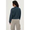 imageODODOS Modal Soft FullZip Bomber Jacket for Women Long Sleeve Casual Fall Outfit Crop Top with PocketsDeep Blue