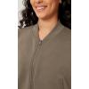 imageODODOS Modal Soft FullZip Bomber Jacket for Women Long Sleeve Casual Fall Outfit Crop Top with PocketsEspresso