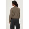 imageODODOS Modal Soft FullZip Bomber Jacket for Women Long Sleeve Casual Fall Outfit Crop Top with PocketsEspresso